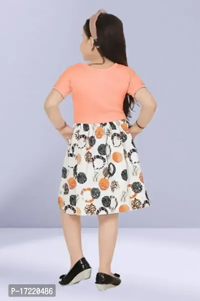 Stylish Fancy Designer Cotton Blend A-Line Dress For Girls-thumb2