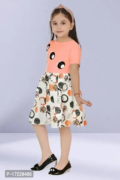 Stylish Fancy Designer Cotton Blend A-Line Dress For Girls-thumb3