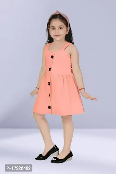 Buy Stylish Fancy Designer Cotton Blend A Line Dress For Girls