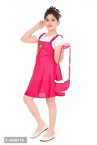 Pink Cotton Blend Dress with Bag-thumb2