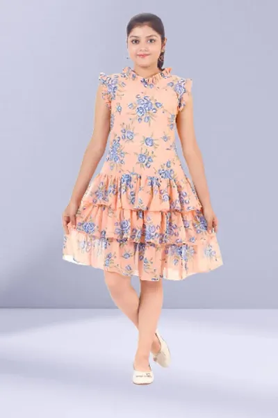 Casualwear Printed Georgette Fit And Flare Dress