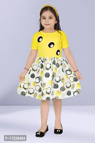 Stylish Fancy Designer Cotton Blend A-Line Dress For Girls