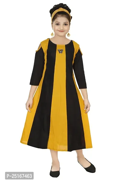 STYLOKIDS Multicolor Crepe Girls A-line Dress ( Pack of 1 )