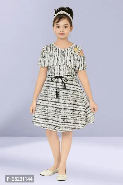 stylokids Girls Midi/Knee Length Party Dress (Multicolor, Half Sleeve)