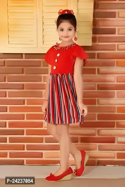 Girls Midi/Knee Length Casual Dress  (MUILTICOLOR)-thumb2