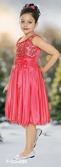 Pink Silk Blend Dress for Girls-thumb3