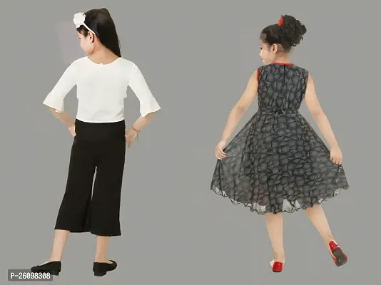 Girls Midi/Knee Length Party Dress (Pack Of 2)-thumb3