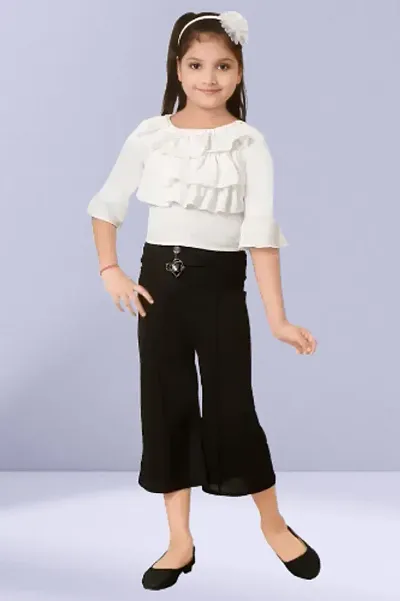 Girls Party(Festive) Top Pant (white)