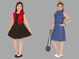 Girls Midi/Knee Length Party Dress (combo pack of 2)-thumb2