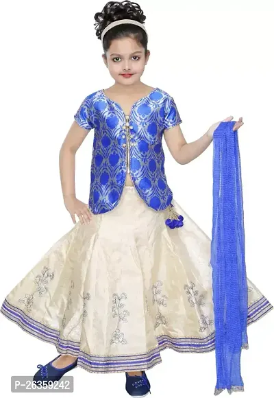 Designer Polycotton Stitched Lehenga With  Blouse And Dupatta