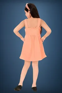 Girls Midi/Knee Length Party Dress  (Peach, Sleeveless)-thumb1