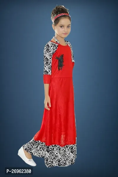 Classic Crepe Printed Dresses for Kids Girls-thumb2