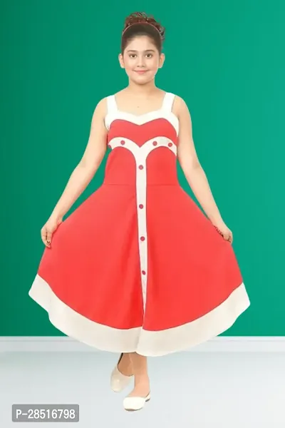Girls Midi/Knee Length Party Dress  ( Multicolor/ Sleeveless) Pack of 1