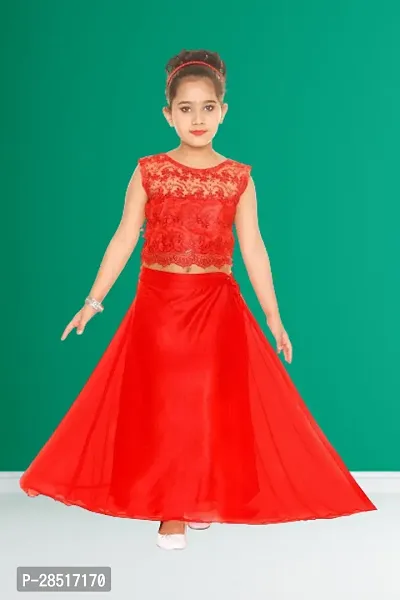 Girls Midi/Knee Length Party Dress /(top and Bottom set for girls )