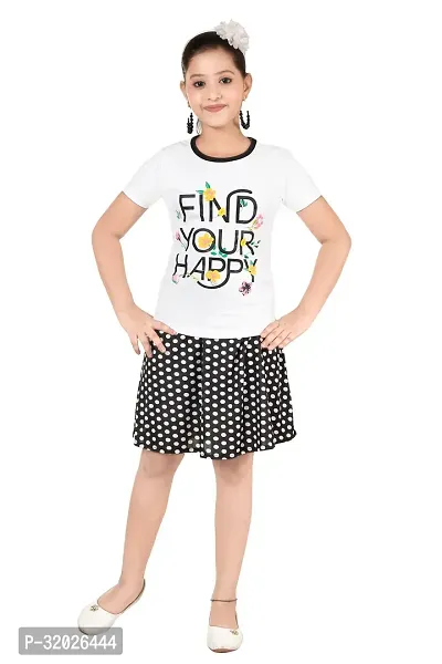 Girls Multicolor Tshirt and skirt pack of 1-thumb0