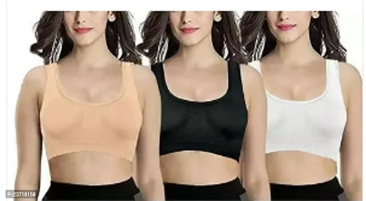 Stylish Cotton Solid Bras For Women, Pack Of 3-thumb2