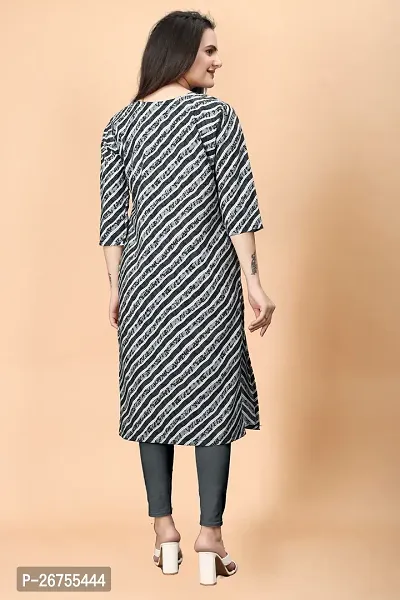 Stylish Crepe Black Printed Kurta For Women Single Pack-thumb2