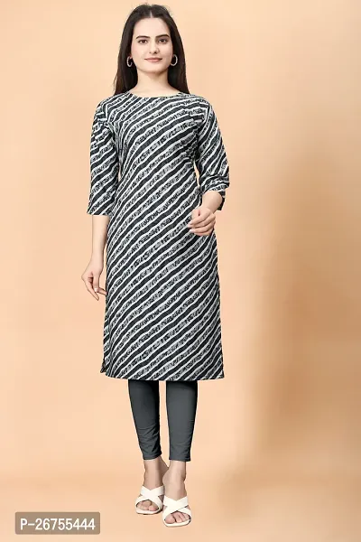 Stylish Crepe Black Printed Kurta For Women Single Pack-thumb3