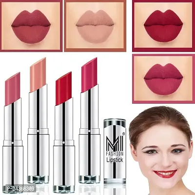 Matte Lipstick Combo -Vivid Colours MauveNudeRed BomberDark Magenta-thumb0