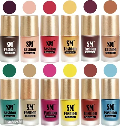 Beauty Matte Nail Polish For Women Pack Of 12