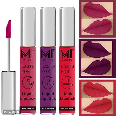 Mi Fashion Liquid Lipstick Matte Pink Lipstick Long Lasting Violet Matte Lipsticks Pink Lipstick Set Of 3 Pcs