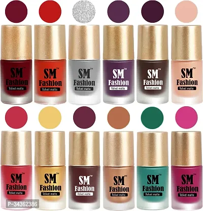 Beauty Matte Nail Polish For Women Pack Of 12-thumb0