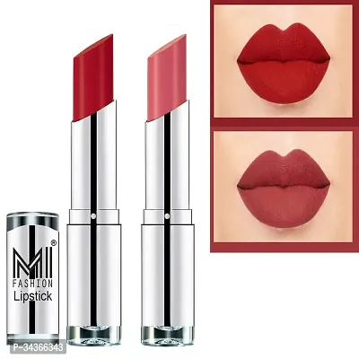 Mi Fashion Veg And Vitamin E Enriched Long Stay Soft Matte Addiction Lipstick Pouty Pink Magic Red 7 G