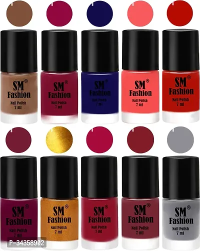 Glossy Nai Polish Non Toxic Ultra Lasting Super Glow Nail paint Pack Of 10