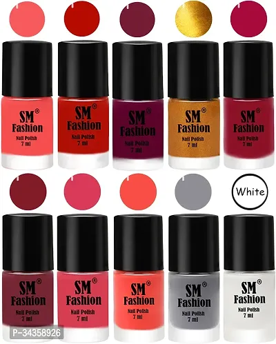 Glossy Nai Polish Non Toxic Ultra Lasting Super Glow Nail paint Pack Of 10