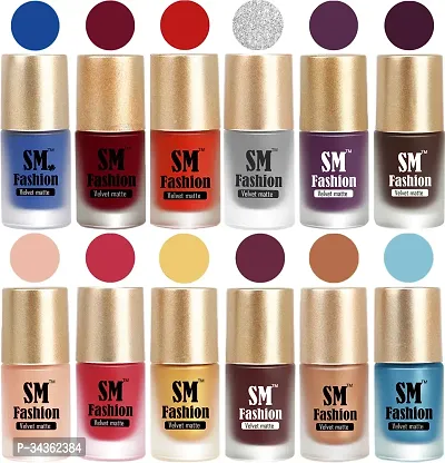 Beauty Matte Nail Polish For Women Pack Of 12