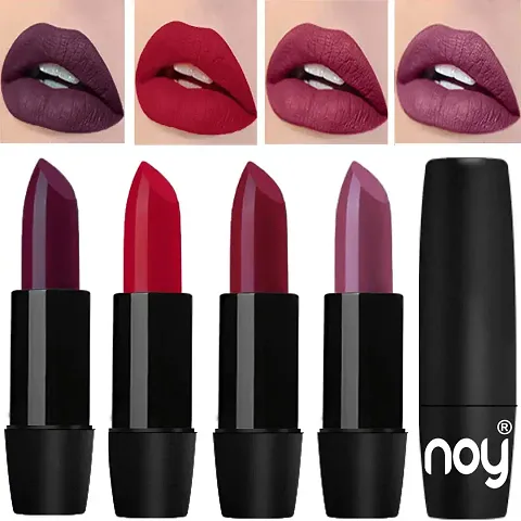 Noy Truly Creamy Matte Lipsticks Set Of 4 Pcs Dark Wine Carrot Red Wine Wine