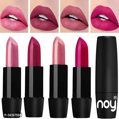 Noy Truly Creamy Matte Lipsticks Set Of 4 Pcs Metallic Light Pink Metallic Magenta Metallic Pink Magenta-thumb0