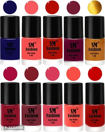 Glossy Nai Polish Non Toxic Ultra Lasting Super Glow Nail paint Pack Of 10-thumb0