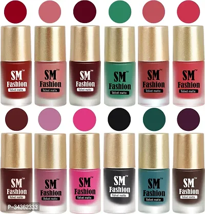 Beauty Matte Nail Polish For Women Pack Of 12