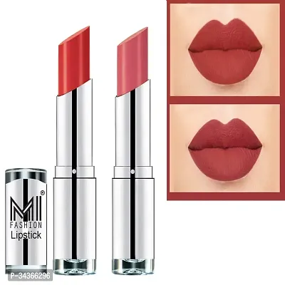 Mi Fashion Veg And Vitamin E Enriched Long Stay Soft Matte Addiction Lipstick Pouty Pink Coral Shine 7 G