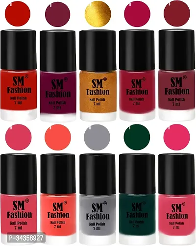 Glossy Nai Polish Non Toxic Ultra Lasting Super Glow Nail paint Pack Of 10