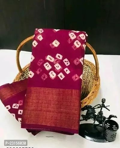 Fancy Chanderi Cotton Saree with Blouse Piece for Women