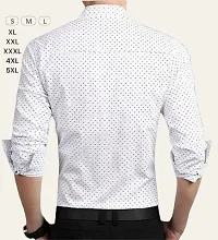 Reliable White Polyester Dotted Long Sleeves Casual Shirts For Men-thumb1