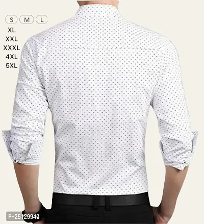 Reliable White Polyester Dotted Long Sleeves Casual Shirts For Men-thumb2