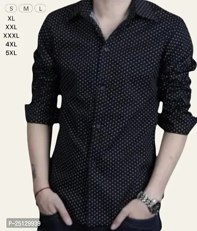 Reliable Black Polyester Dotted Long Sleeves Casual Shirts For Men-thumb0