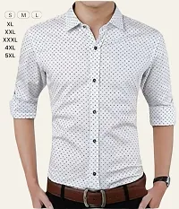 Reliable White Polyester Dotted Long Sleeves Casual Shirts For Men-thumb2