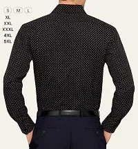 Reliable Black Polyester Dotted Long Sleeves Casual Shirts For Men-thumb1