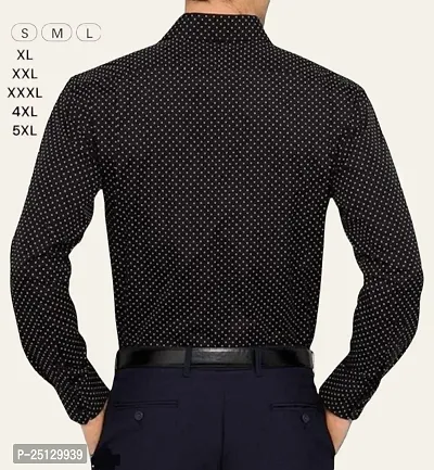 Reliable Black Polyester Dotted Long Sleeves Casual Shirts For Men-thumb2