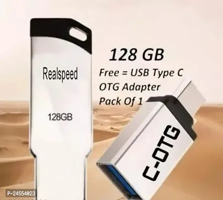 Best Quality 128GB Pendrive USB 3.0 128 GB Pen Drive V236 Silver (C-OTG Free)-thumb0