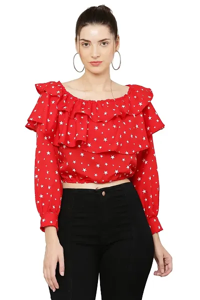 Rupa Garments Casual Layered Solid Women Red Top