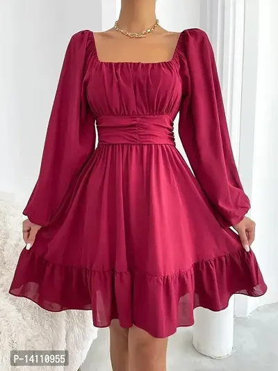 Women A-Line Maroon Dresses