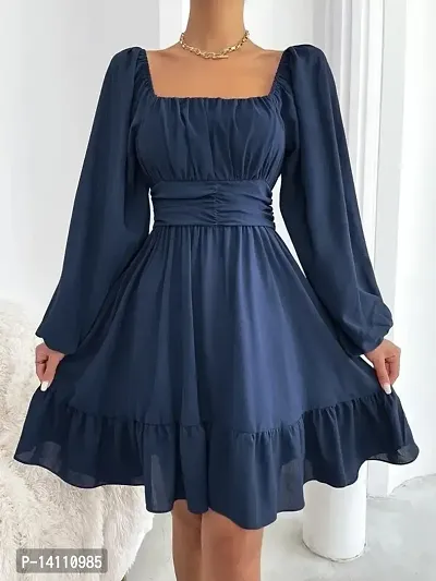 Women A-Line Blue Dresses