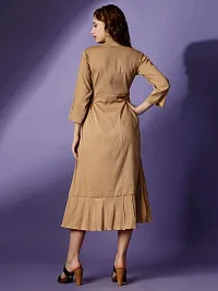 Raisin Women Polyester Fit and Flare with Round Neck and 3/4 Sleeve Dress for Women|Dresses Dress|Fit  Flare Dress-thumb2