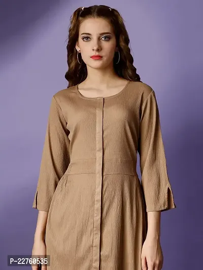 Raisin Women Polyester Fit and Flare with Round Neck and 3/4 Sleeve Dress for Women|Dresses Dress|Fit  Flare Dress-thumb4