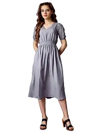 Raisin Women's Black Polyetser Casual Regular Top with Round Neck and Short Sleeve Dress for Women|CasualDress|Regular Dress|Dailywear Dress-thumb2